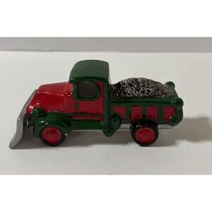 Unique 1988 Vintage 4.5"  Ceramic Red & Green Snow Plow Dept 50